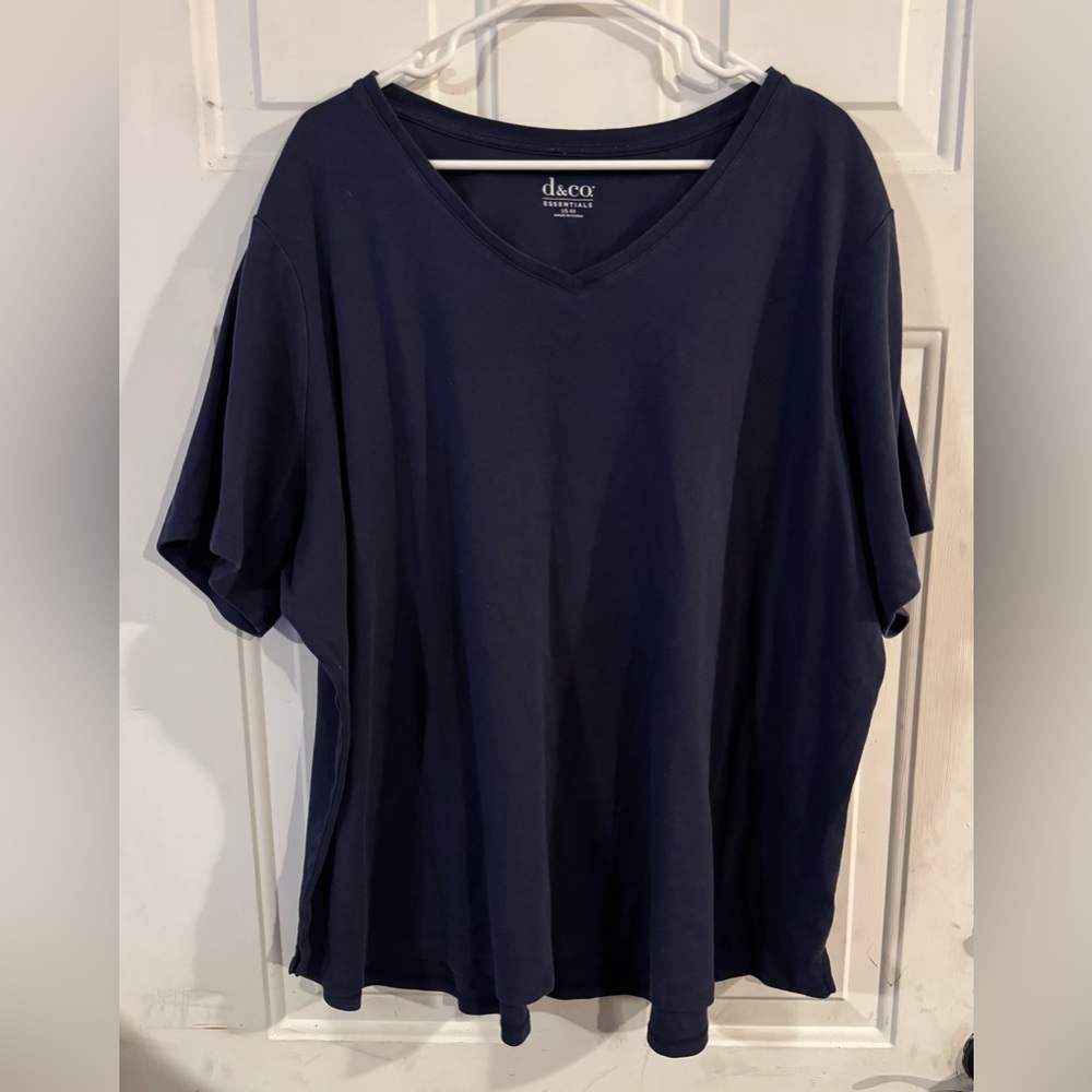 Denim & Co. Women's Short Sleeve Navy Top